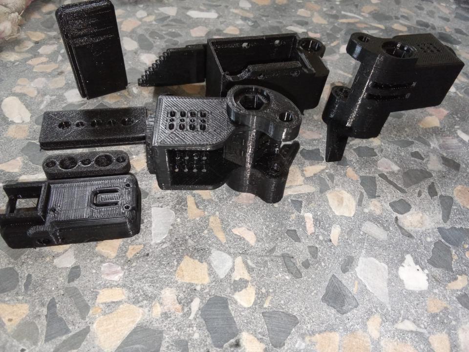 Black flexible TPU 3D printed parts and mounts